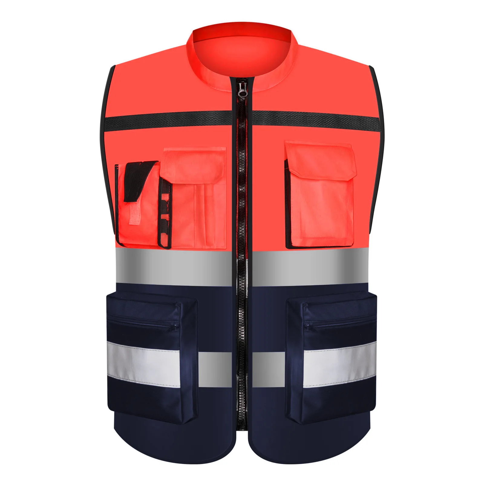 Custom Logo High Visibility Reflective Safety Vest Construction Safety Jacket Road Riding Work Safety Security Reflective Vest