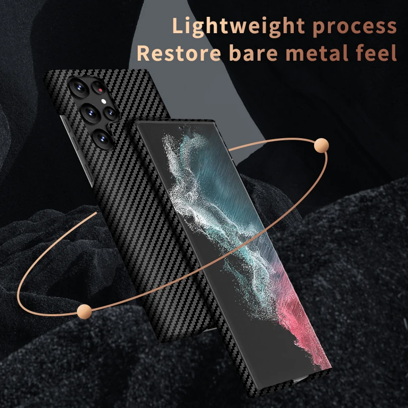 Ultra-thin Carbon Fiber Case For Samsung Galaxy S23 Plus Ultra 5G Magnetic Magnetic Wireless Charging Cover Case Bag Coque