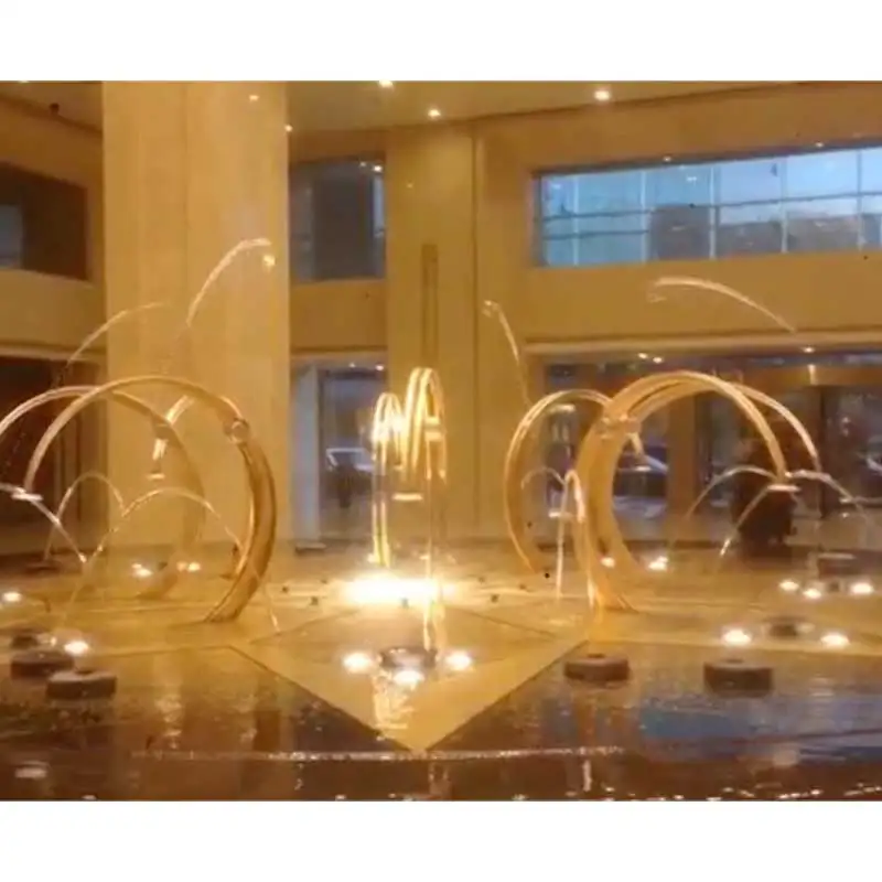 indoor hotel lobby laminar jumping water fountain