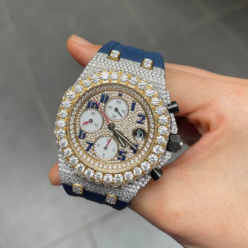  Часы с бриллиантом Moissanite 18K/SS