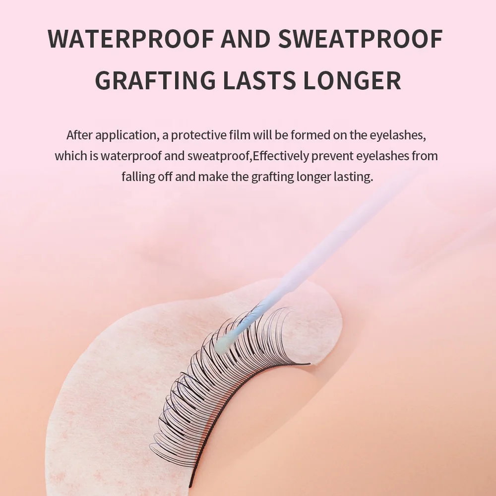 GLAMLASH Super Bonder Top Clear Fast Drying Custom Private Label Accelerator Eyelash Extensions Lash Super Bonder Eyelash Glue