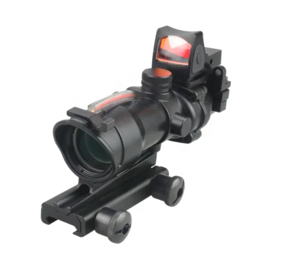 Hot sale  Combo 4x32 Real Fiber Prismatic Sight With Mini Red Dot Sight