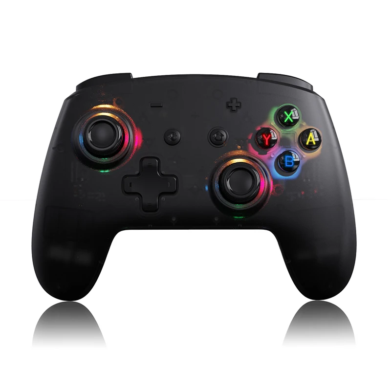 Wireless Game Controller with RGB LED Light Programmable Function Switch NS Pro Controller