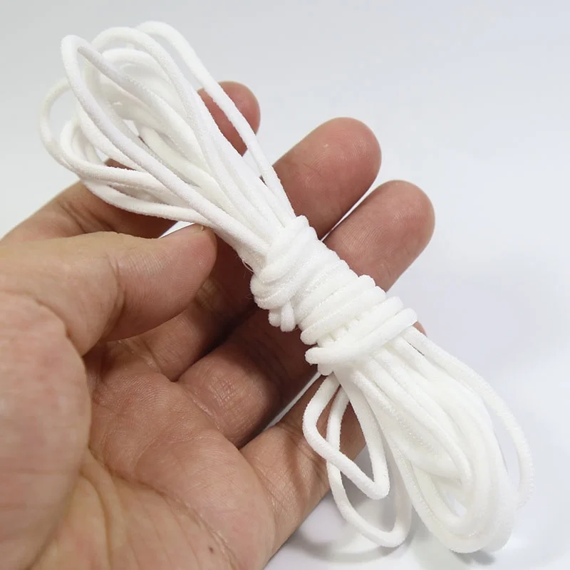 
Low Price Elastic Earloop Polyester Spandex Rope 3mm Ear Tie Elastic earloop Disposable earloop Elastic band 