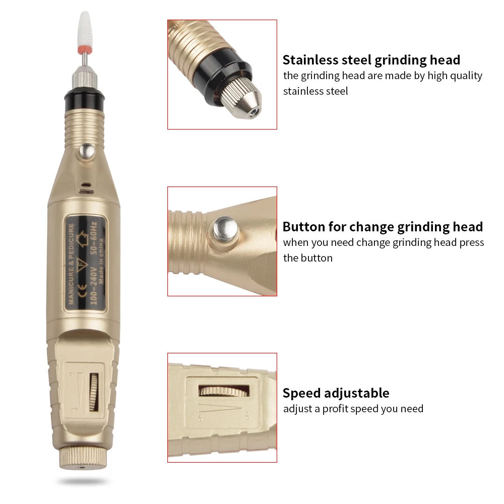 Mini Nail Drill Pen Multi-using 20000RPM Nail Drill Machine Nail Drill