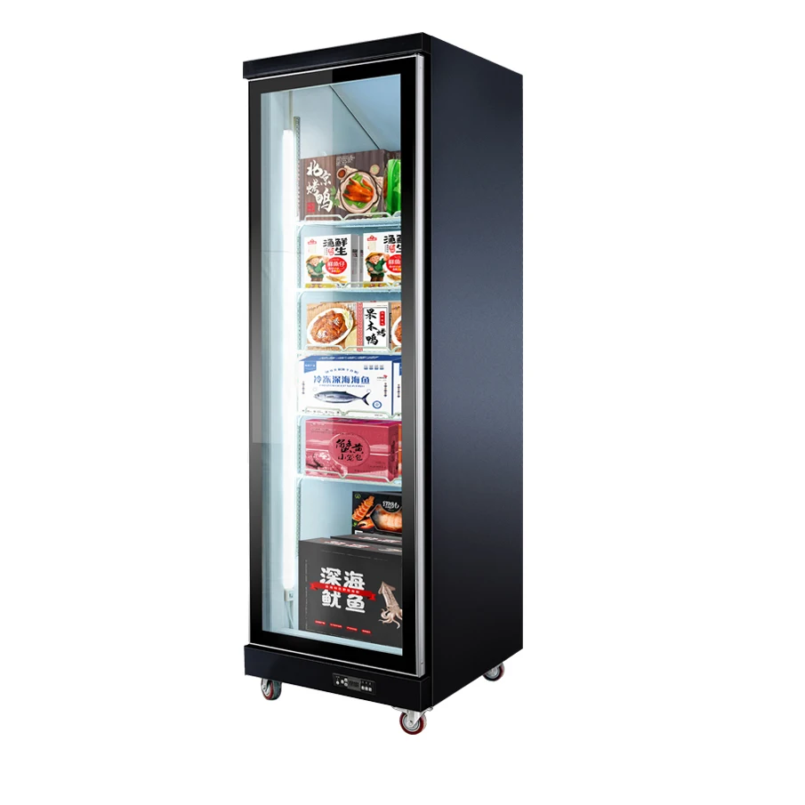 glass door freezer counter  vertical display freezer  display freezer