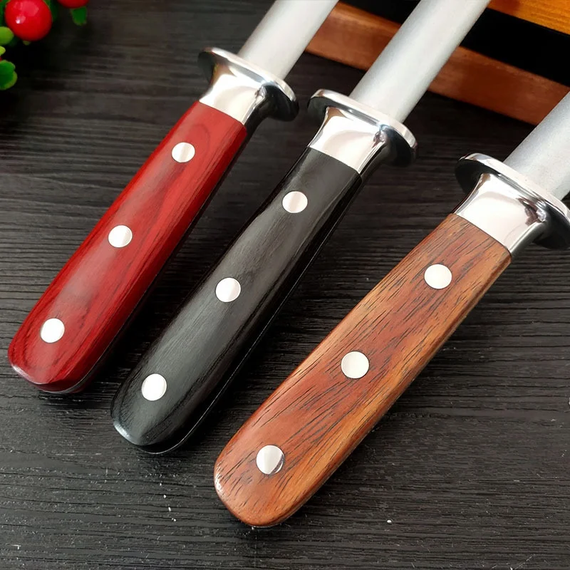 Углеродистая сталь алмазный порошок нож точилка стержень хонинговальная с деревянной ручкой