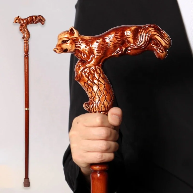 high quality Wooden crafts walking old man walking stick for men walking crutches hands beech cane