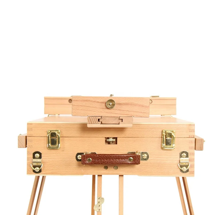 High quality portable beechwood easel stand french style easel box