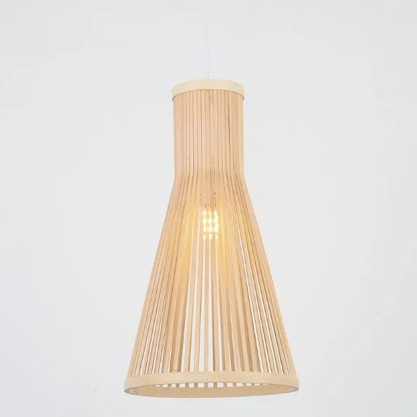 Handmade American Style LED Chandeliers Large Korean Crafts Rattan Lamp Bamboo Natural Woven Kitchen Pendant Light