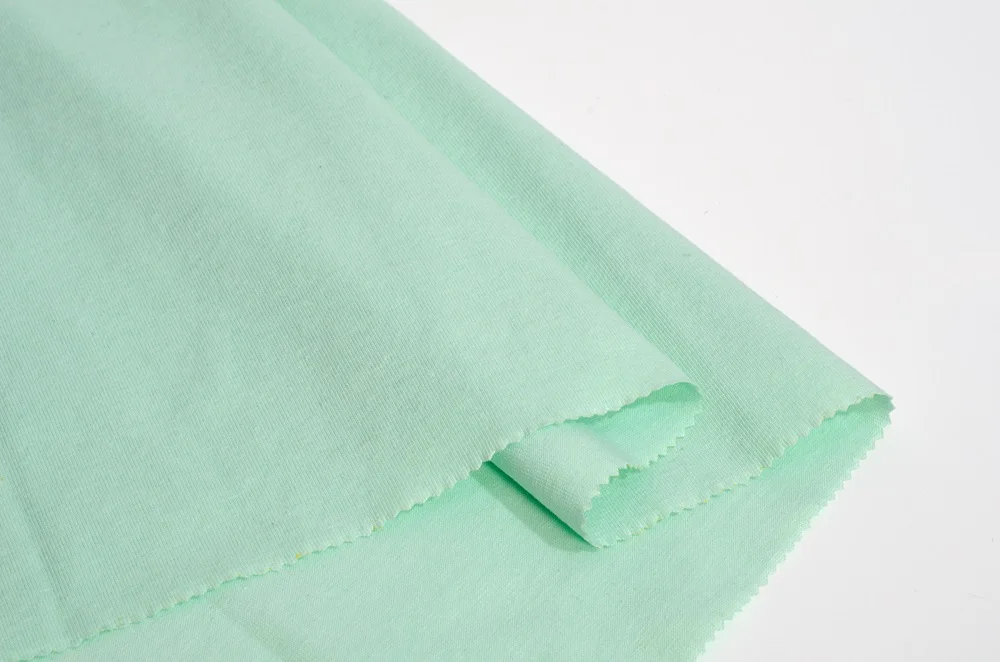 J1121# Organic Sustainable Knitted Hemp Cotton Fabric Manufacturer 23%hemp 55%cotton 22%Solona Jersey Fabric For Clothing