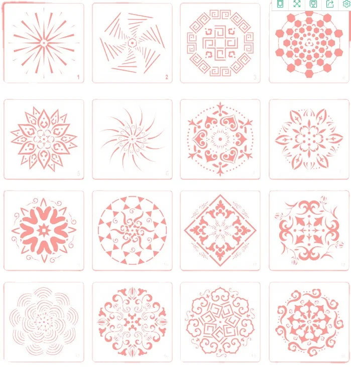 Mandala Stencil Pack Flowers Design Template Plastic Stencil
