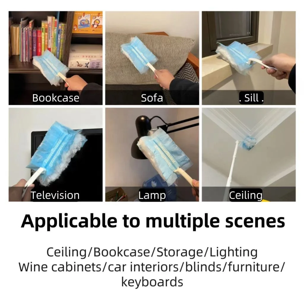 Disposable electrostatic duster household feather duster detachable cleaning brush dust cleaning dust for Multi Purpose