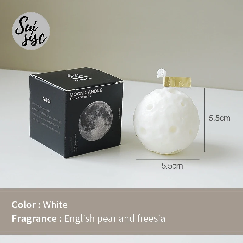 Bedroom Decoration Creative Decoration Hot Sale Luxury Art Candle Spherical Moon Scented Candle