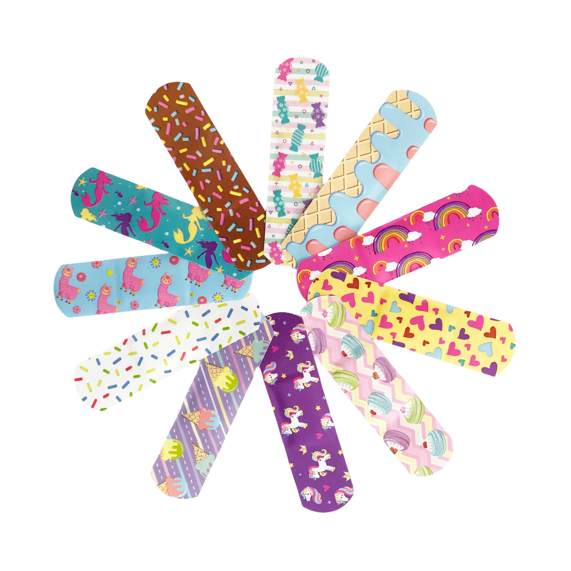 Manufacturer Custom Print Breathable Waterproof Material Kids Adhesive Bandage Small Round Baby Cartoon Band Aid