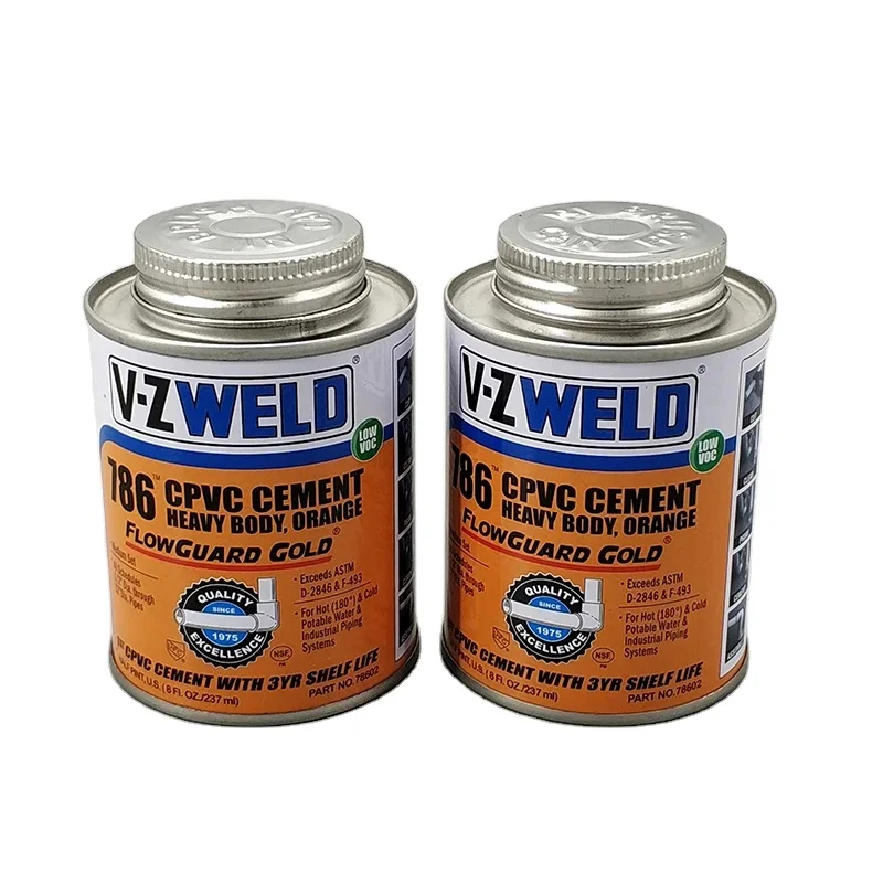 wholesale 8oz/237ml Empty Round Metal Tin Can for 250g PVC Glue with Brush Applicator