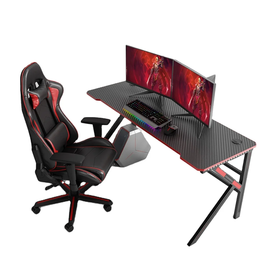 Wholesale Spacious Gaming Desk PC Computer Desk Home Office Desk Gaming Table K Shaped