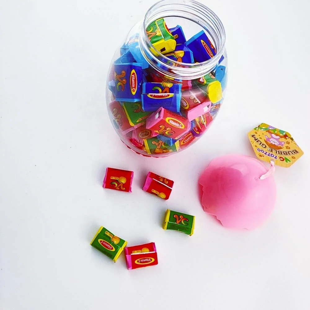 Bubble Gum Easter Egg Shape Bottle Fruit Flavor With Tattoo Sticker for Kids