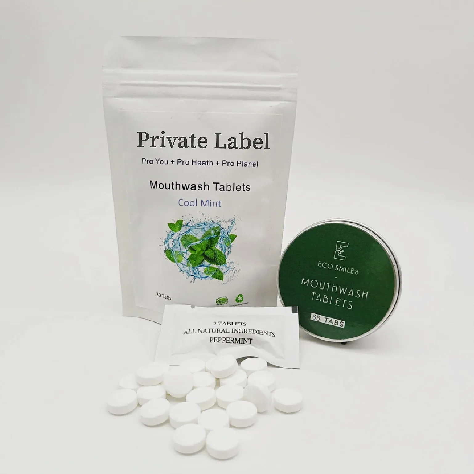 Solid Toothpaste Tablets Chewable Mouthwash Tablets With Private Label
