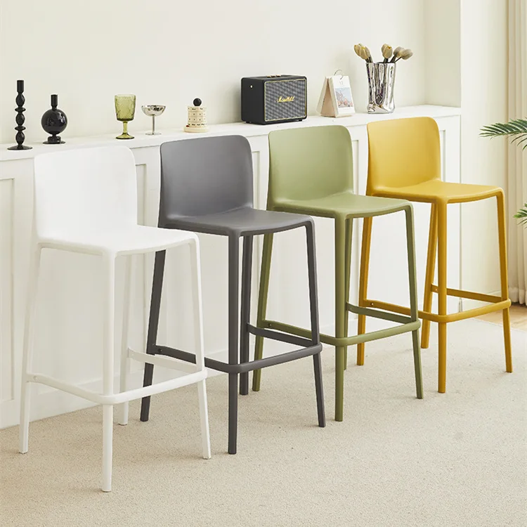 Bar Furniture Modern Chair With Plastic Seat Cheap High Stool for Kitchen