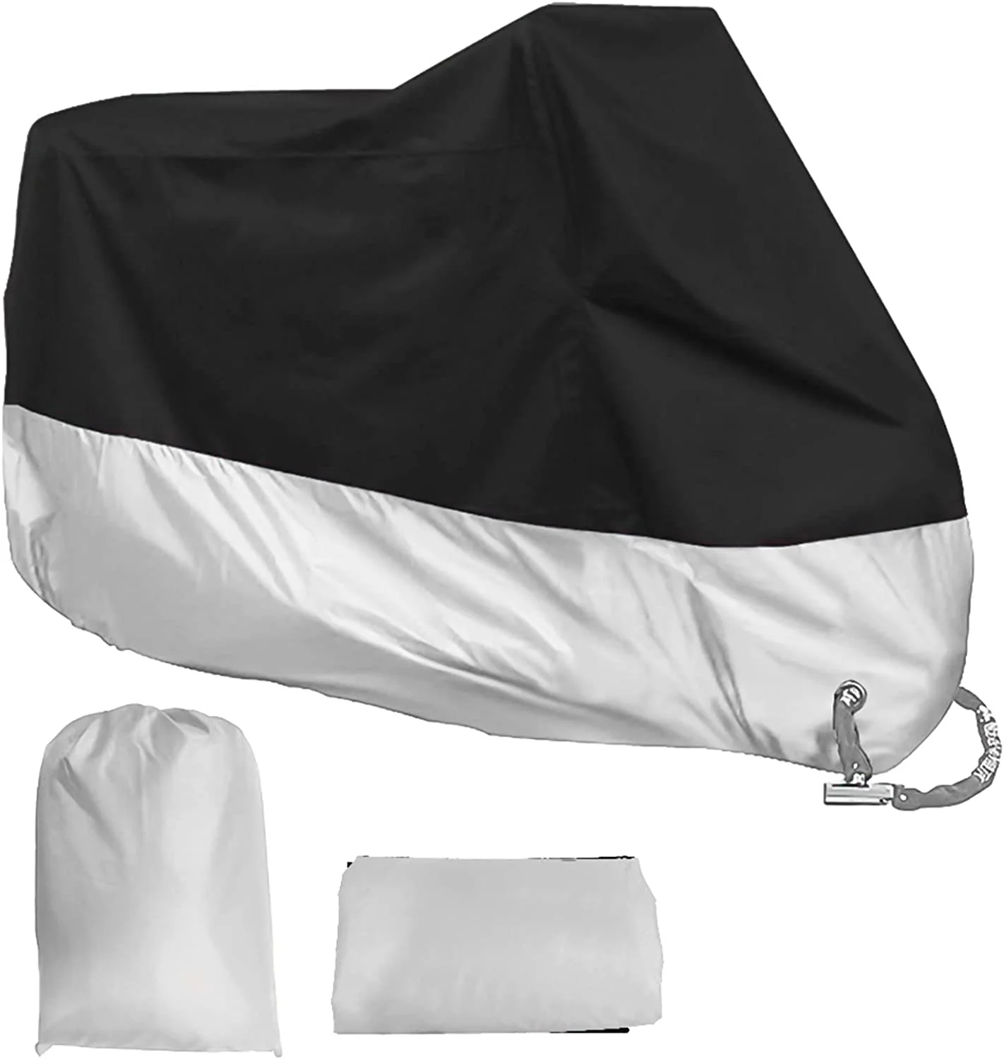 Outdoor Protection Waterproof Motorcycle Cover with Lock Holes Tear-Proof All Season Universal Waterproof Sun Motorbike Cover