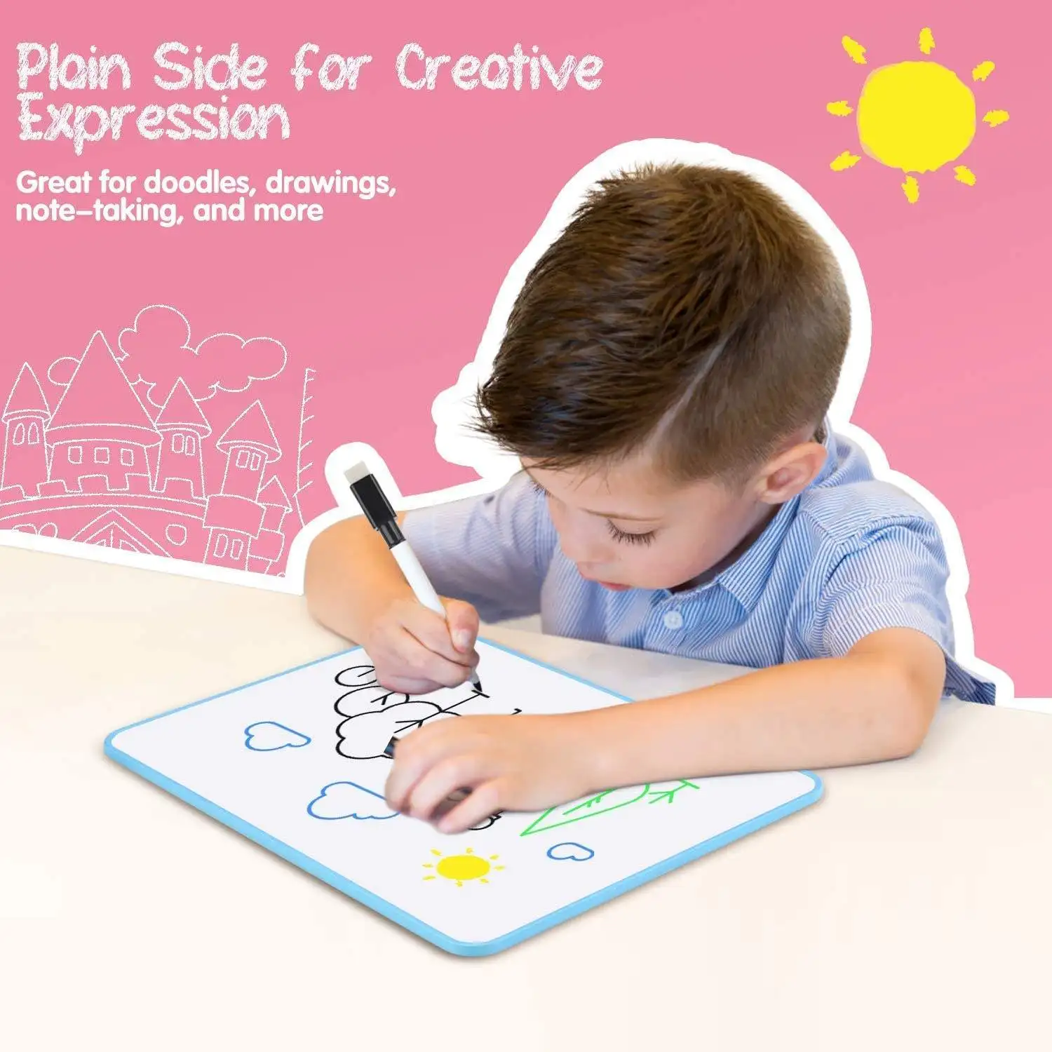 Custom Double Side Dry Erase Lapboard Waterproof Magnetic Mini Dry Erase Children Writing Board