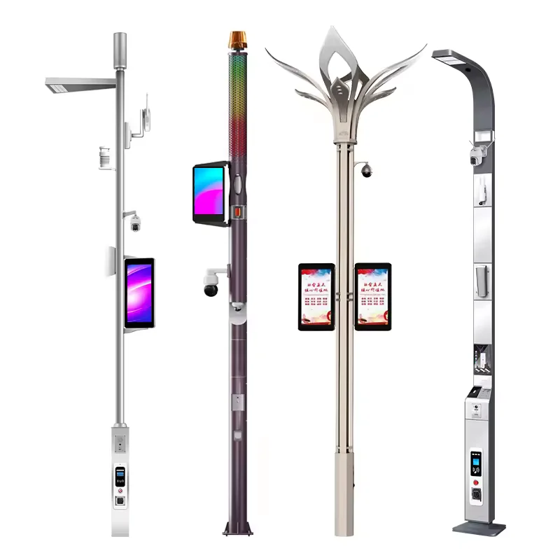 Gebosun smart pole new design street light pole with camera cctv for smart city