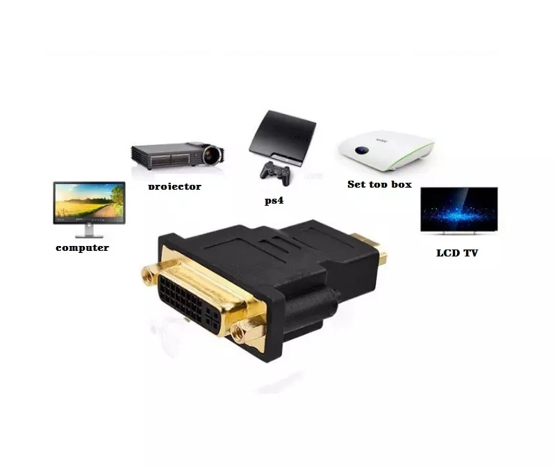  Позолоченный преобразователь hd mi на dvi адаптер HD MI штекер DVI 24 + 1 5pin