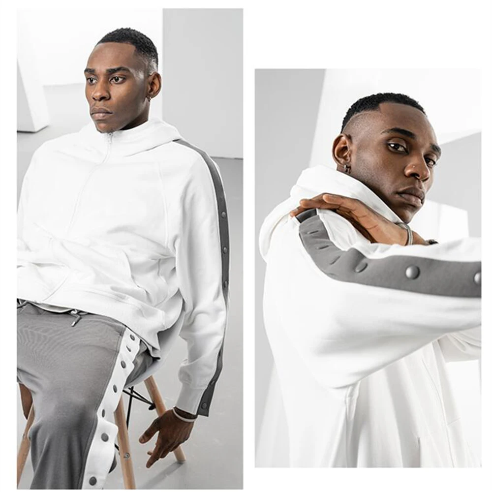 Толстовка унисекс с длинным рукавом, уличная одежда в стиле оверсайз, белая, с логотипом на заказ, зимняя уличная одежда