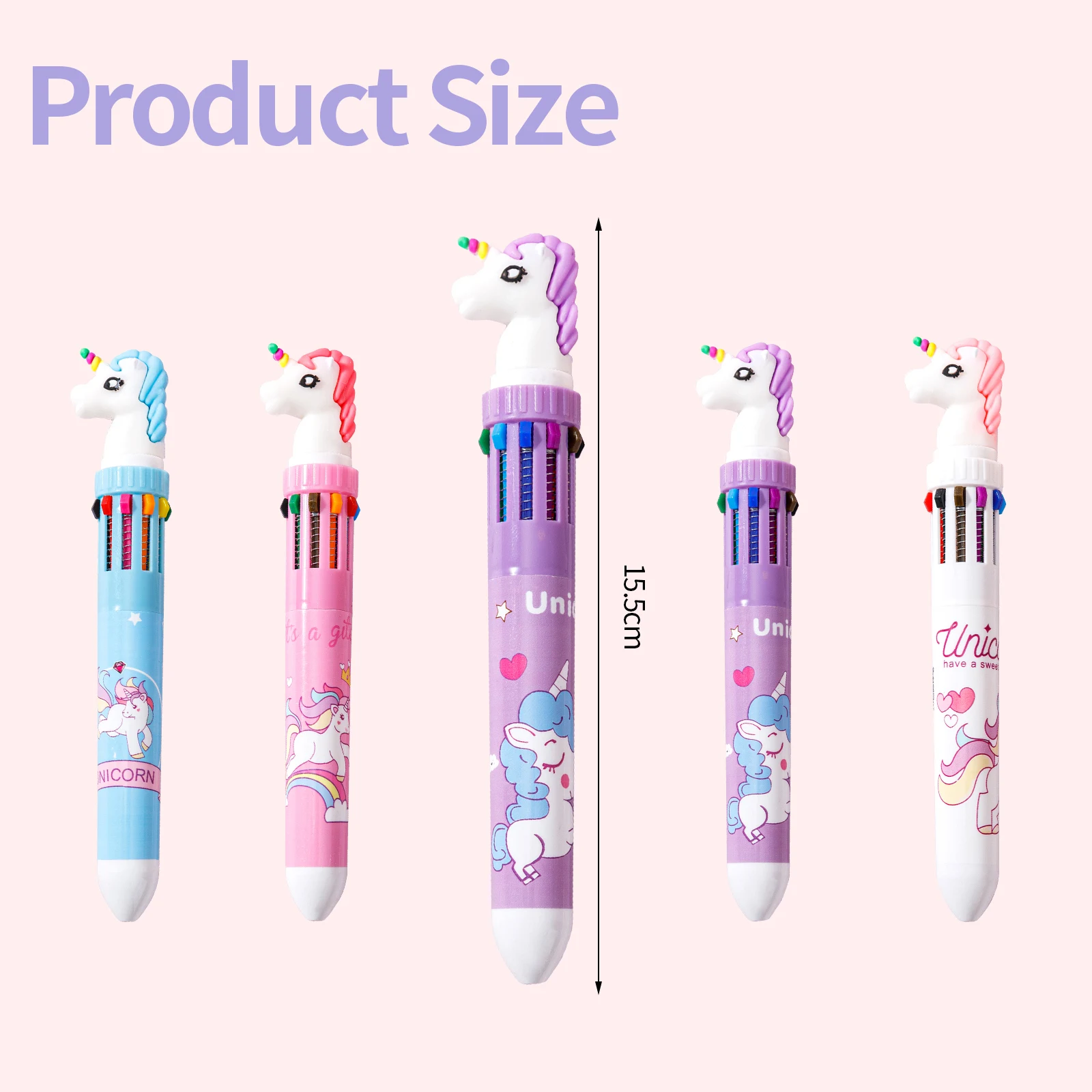 Cute Unicorn Hamster Dinosaur Rabbit 6 colors Ball Pen Multi color ball pen