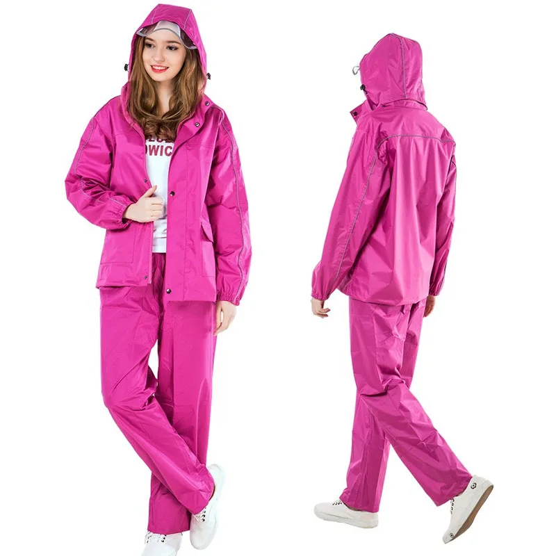 Custom LOGO Print Unisex Vinyl PVC/Polyester Taffeta Raincoat Pants and Jacket Security Raincoat Suit for Bike Motorcycle Rider