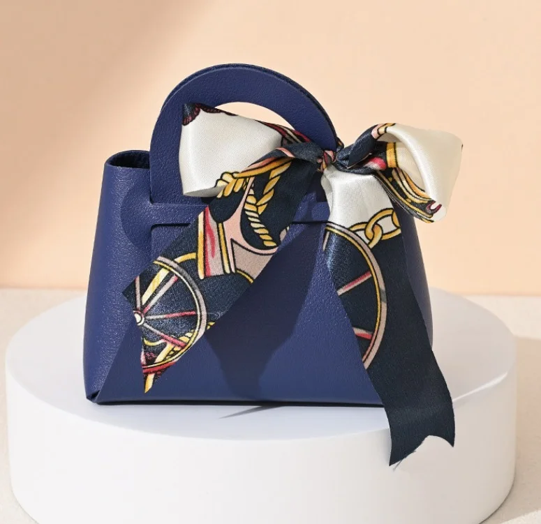 Leather Material Ready to Ship in Stock mini Candy Box for Wedding Event Package Gift Present Bags