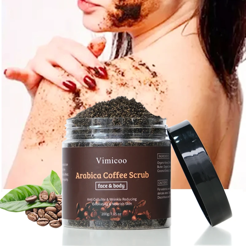 OEM Beauty Herbal Organic Vegan Face Skin Care Body Scrub Deep Cleansing Whitening Exfoliating Coffee Body Sugar Scrub