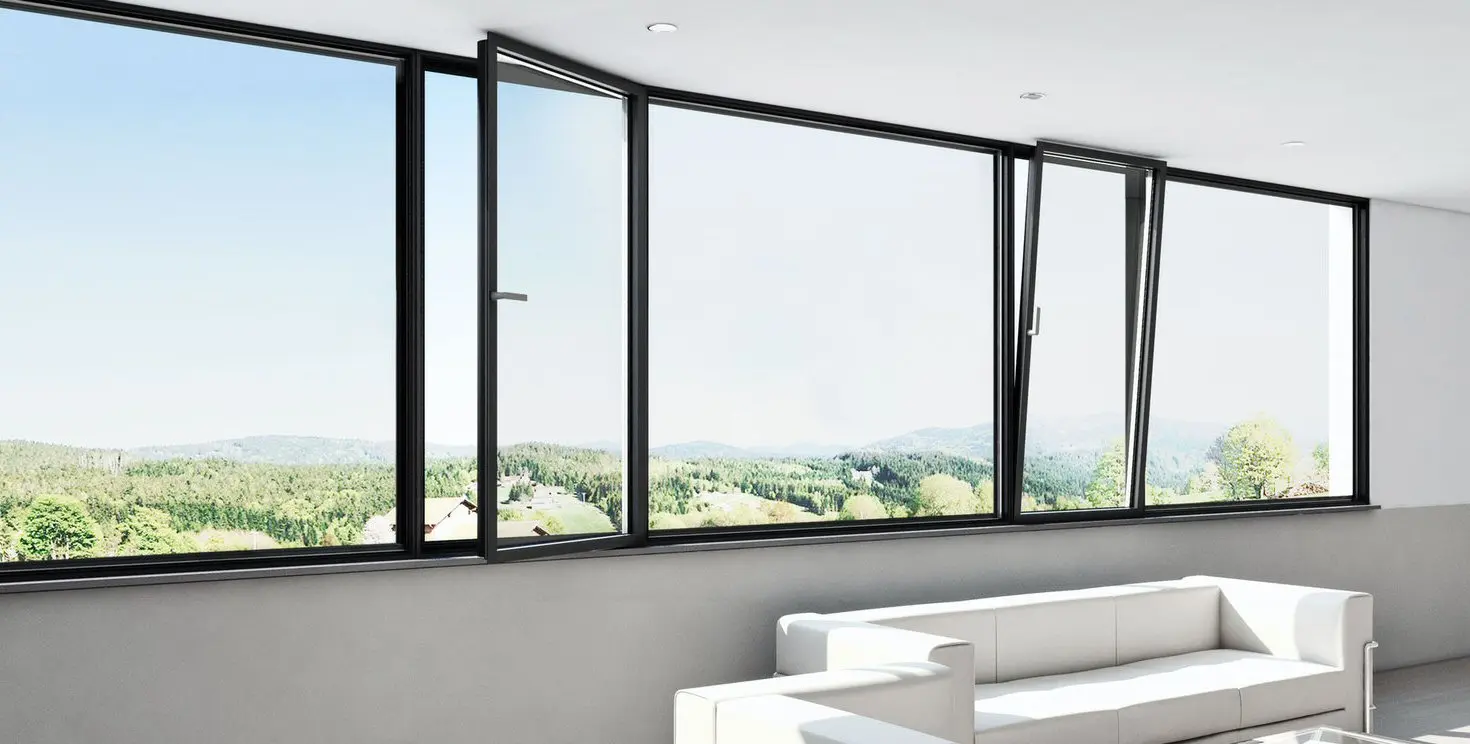 Australia standard customized double glazed ultra narrow frame balcony aluminum alloy frame casement windows