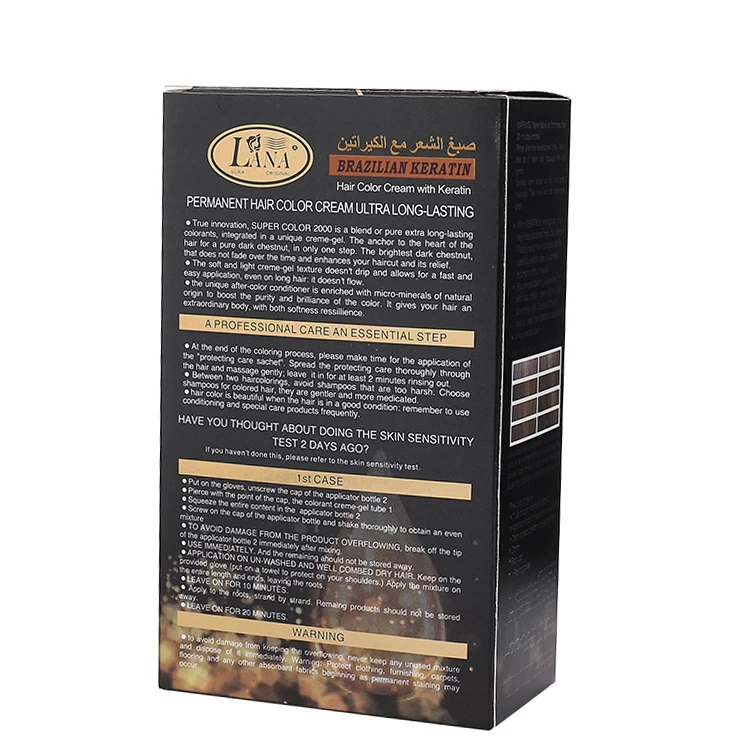 100% gray covered private brand professional non-ammonia blue black organic 60ml*4 Hair Dye 9 set