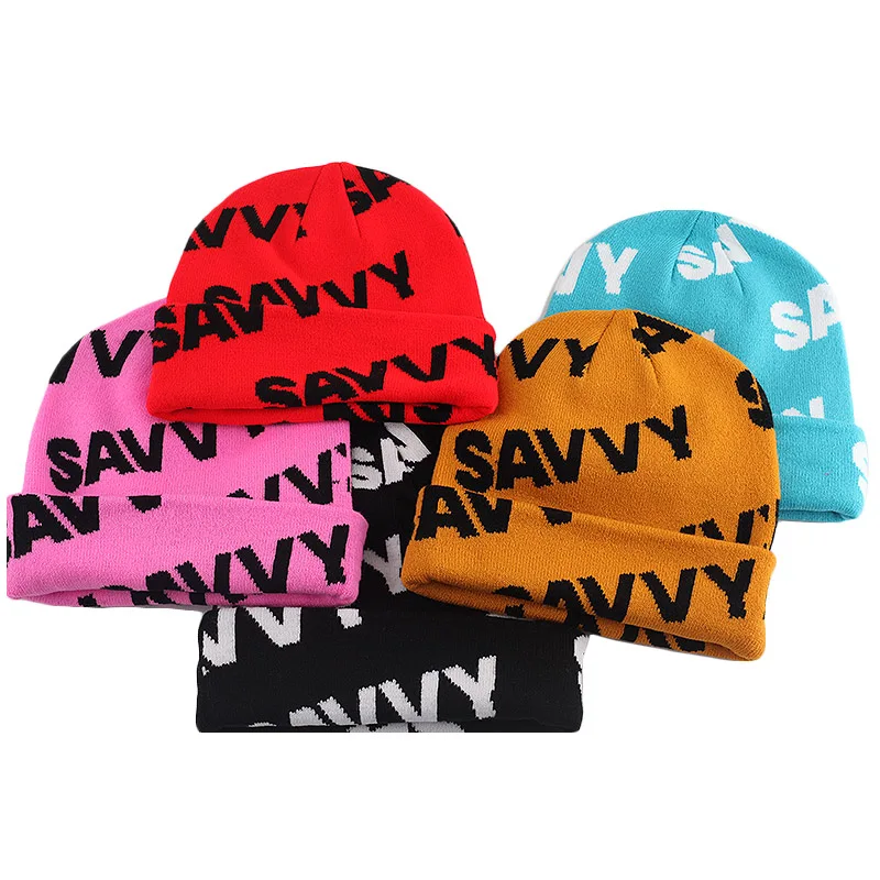 Акриловая смесь шерсти пустая однотонная Лыжная вязаная шапочка с черепом на