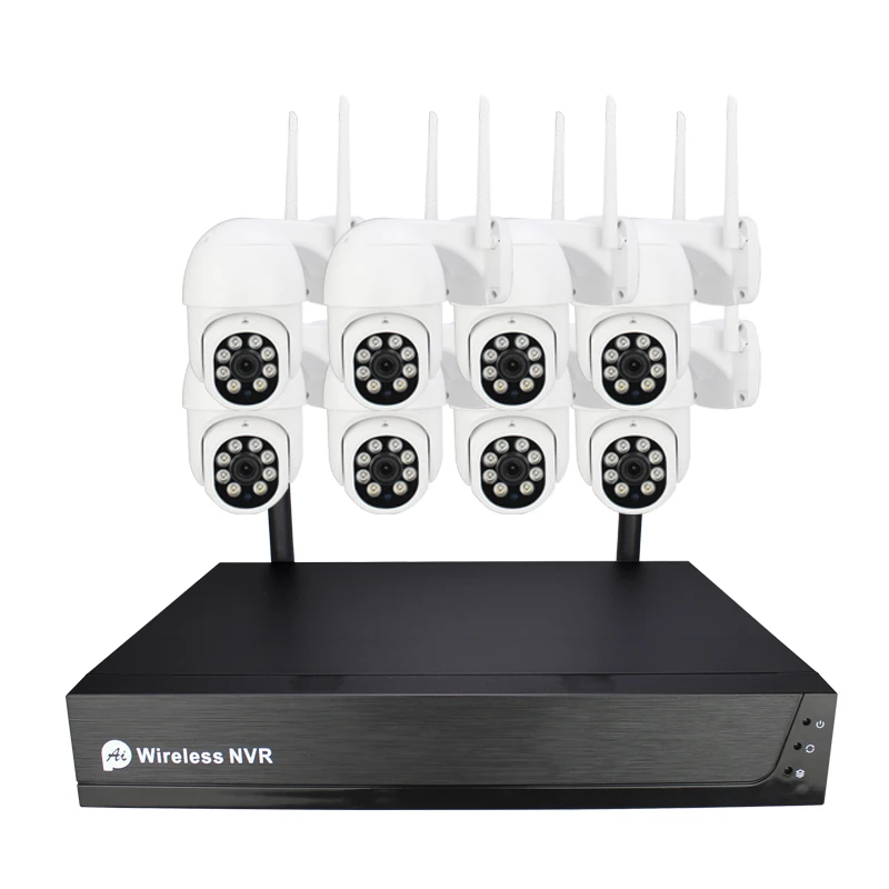 network camera 8ch tuya wifi surveillance system kit  H.265 NVR  2mp wifi dome camera