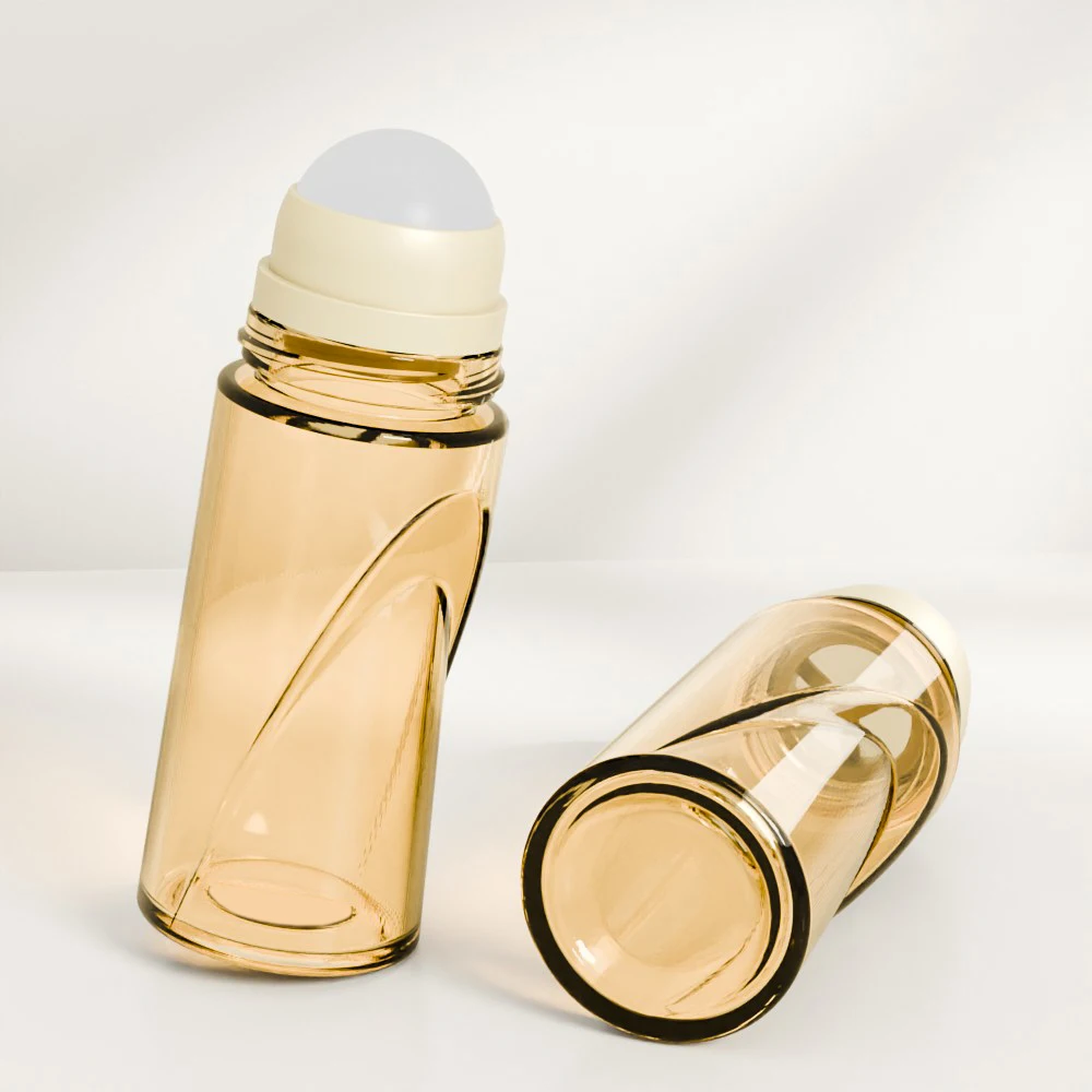 SOMEWANG glass perfume packaging cylinder 50ml empty refillable cosmetic glass roll on bottle