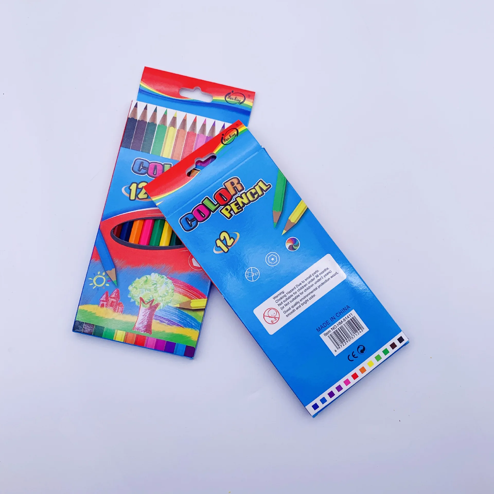 Pencil Set Wooden Color Lead Customizable 17.5cm Spot Wholesale 12 Color Customized Logo Wood 1-4c Printing Multiple Colour 5pcs