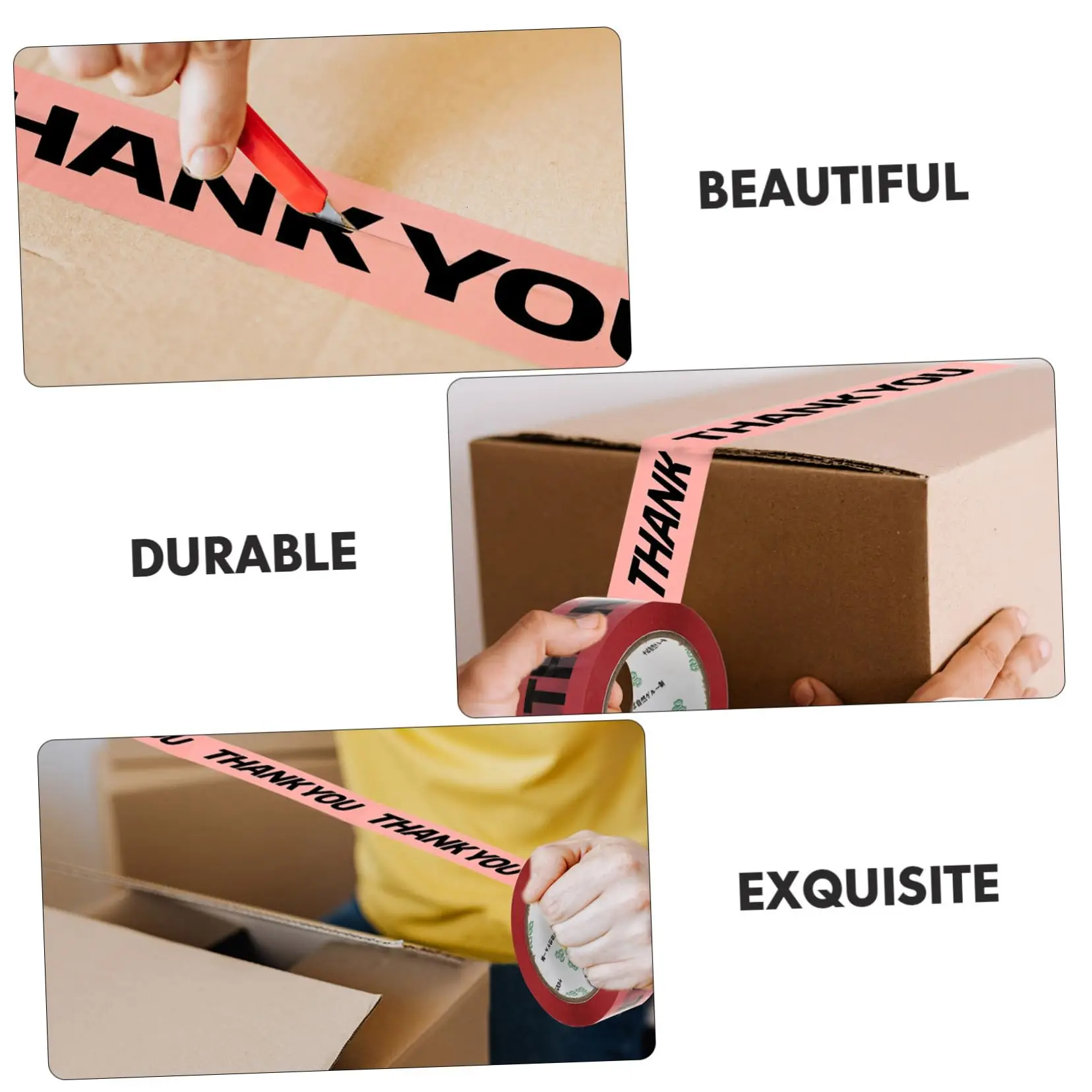 Custom Printed BOPP Packing Tape Thank You Adhesive Paper Film OPP Tape Express Packaging Sealing Printed Adhesive Clear Tape