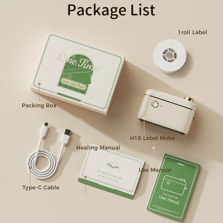 NiiMbot New Design H1/H1S fashion wholesale adhesive label machine small handheld label manager gift business home office