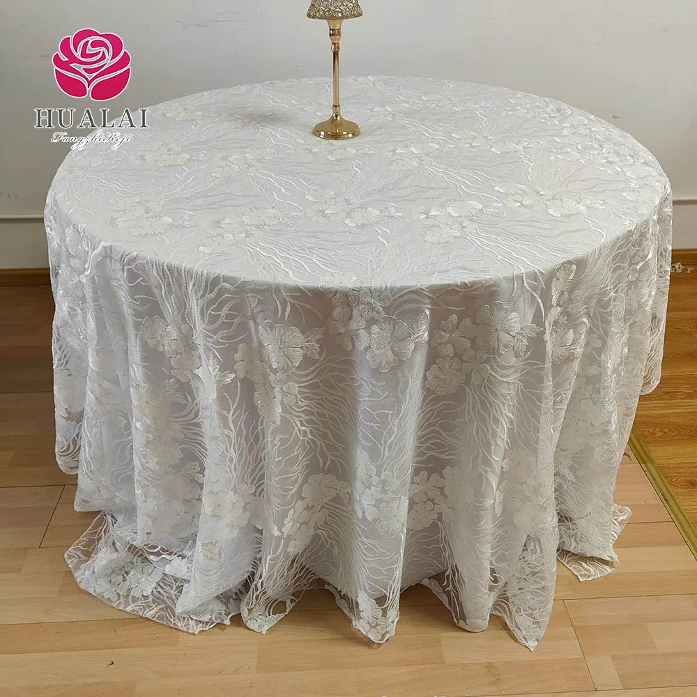 Круглые прямоугольные причудливые дизайнерские белые скатерти для свадьбы