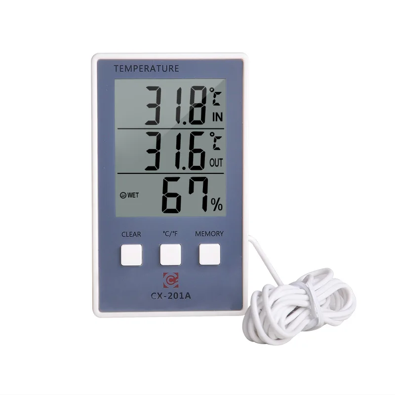 Room indoor/outdoor Temperature and Humidity Meter thermometer digital thermo hygrometer with clock