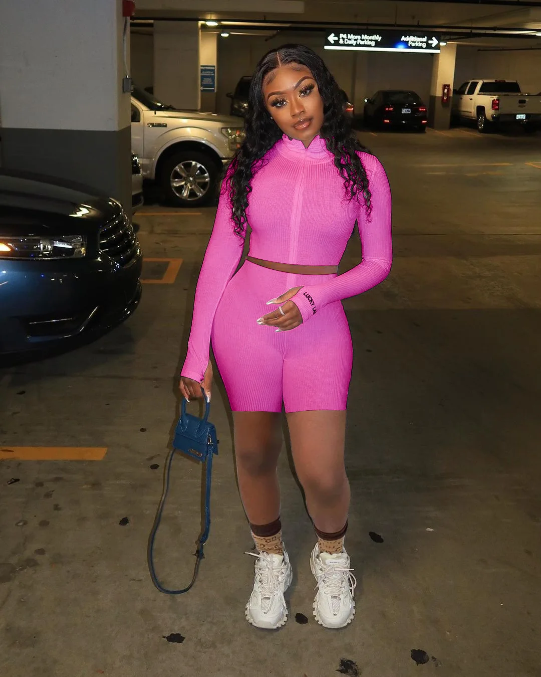 2021 Hot Sell Summer 2 Pieces Set Top And Pant Bodycon Lucky Label Two Pieces Short Sets Women Sweat Suits Two Piece Pants Set