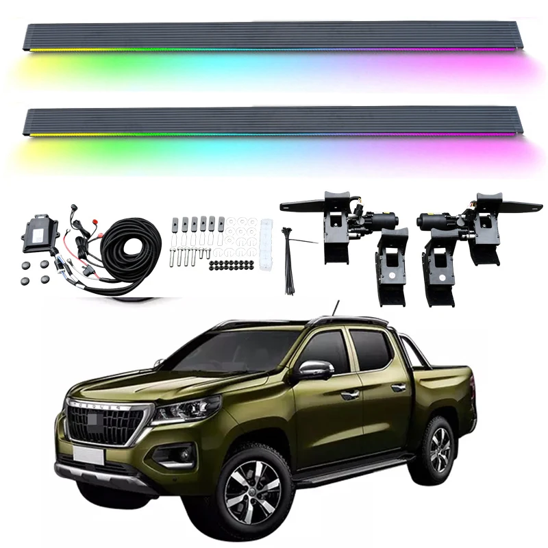 Automatic Electric Power Side Step Running Board LED light for Peugeot Landtrek 2020-2023