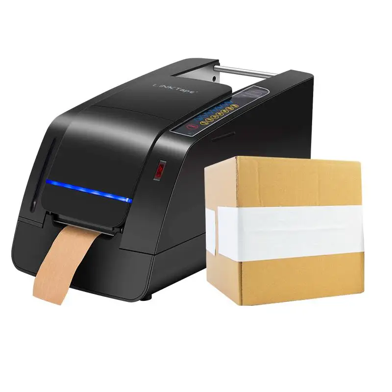 Wide Use Printing Logo Water Activated Automatic Packaging Machine Wet Kraft Paper Gummed Auto Tape Dispenser