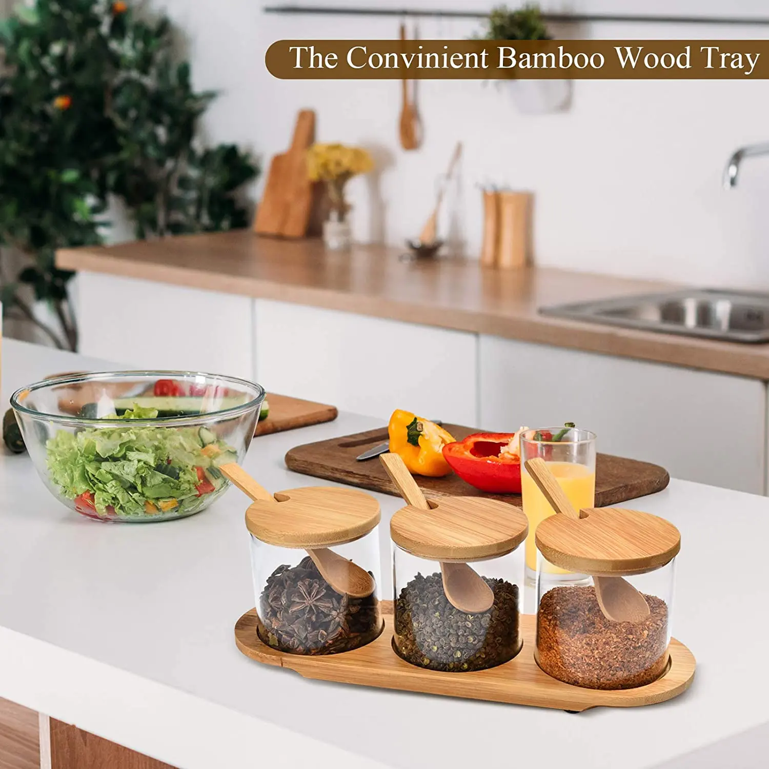 Amazon Hot sale Seasoning Seasoning Salt sugar spices pepper glass storage jar set