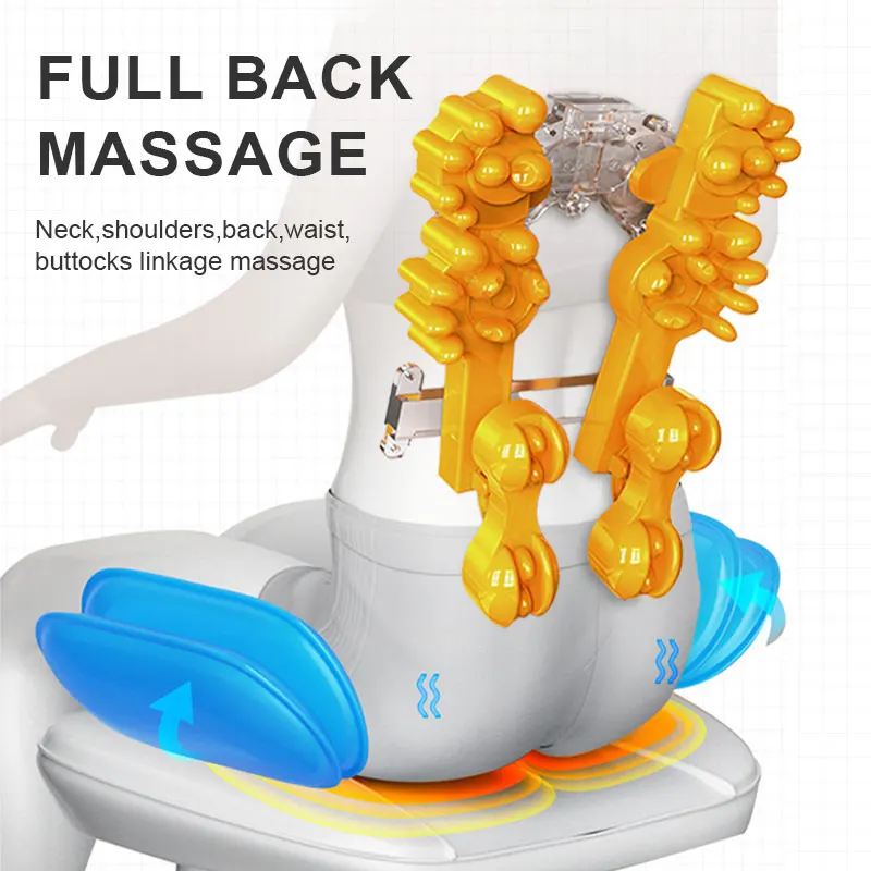 Full Body Shiatsu Massage Chair Back Pain Relief Seat Red Light 3D Kneading Massage Cushion For Home Office Chair Car Seat