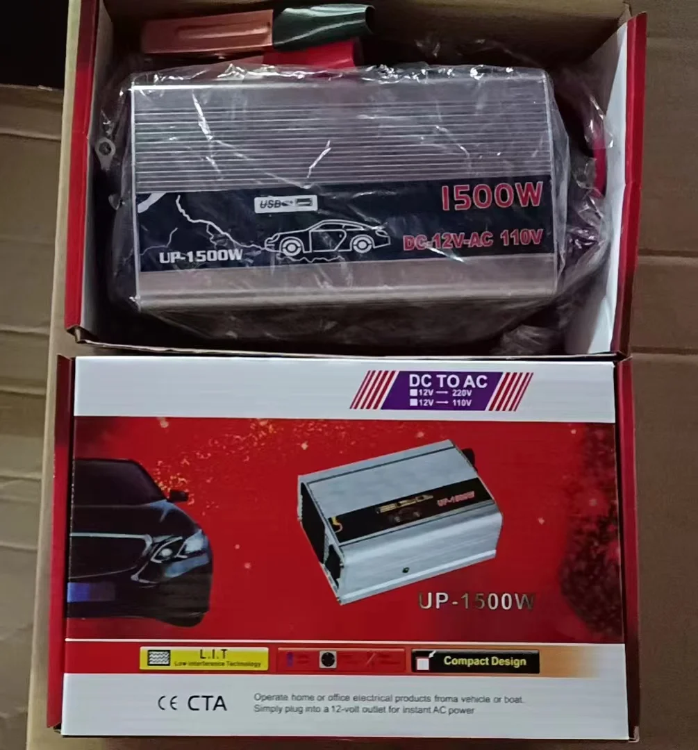 High Quality Custom DC 12v To AC  220v 1500w High Power Inverter Off Grid Solar Inverter Pure Sine Inverter