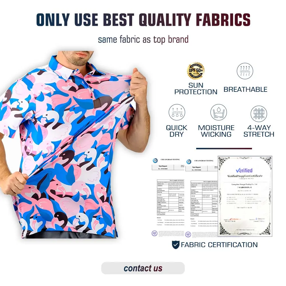 business custom logo luxury sustainable waterproof  golf shirts ice silk moisture wicking golf shirt with vent